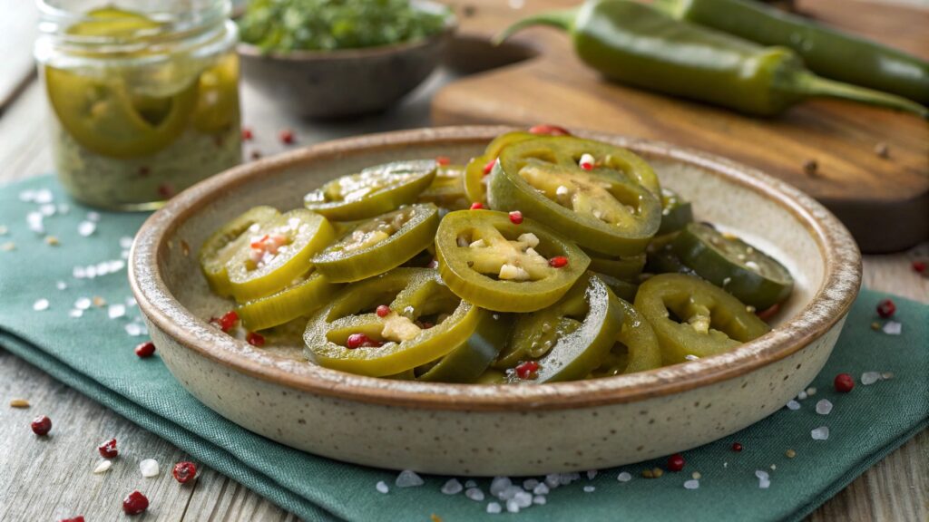 Pickled serrano peppers