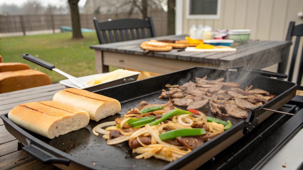 Philly Cheesesteak Subs blackstone