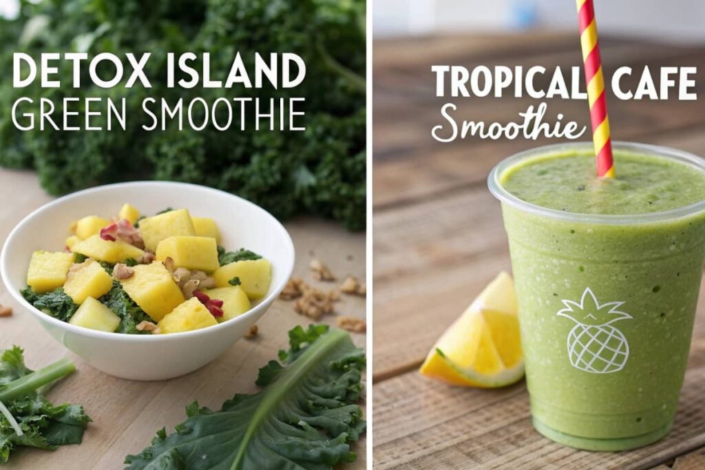 Homemade And Cafe Versions Of Detox Island Green Smoothie With Calorie Comparison How many calories are in a Detox Island Green Smoothie