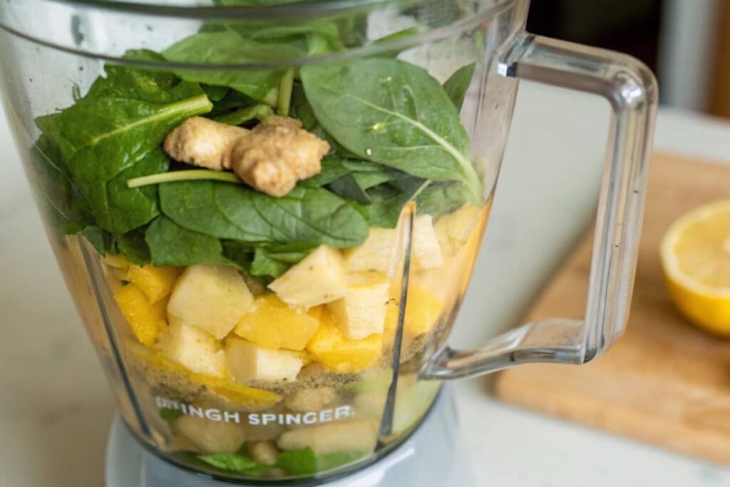 Ingredients Blending In A Blender For A Detox Smoothie