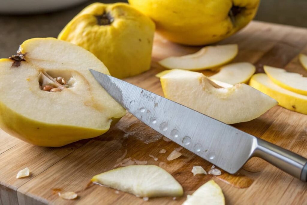 Quince Being Peeled And Cored For Cooking How Do You Prepare Quince to Eat